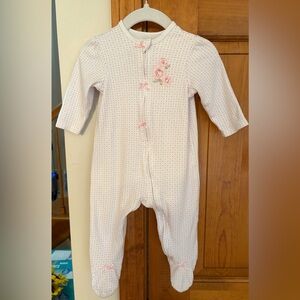 Little Me Light Pink Floral Footies